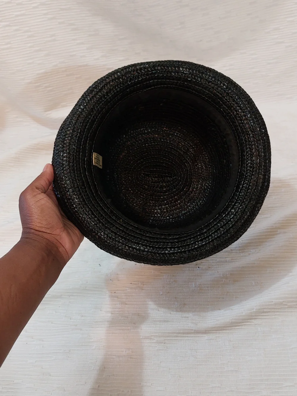 Vintage Black and Natural Straw Bowler Hats - Picture 7 of 9